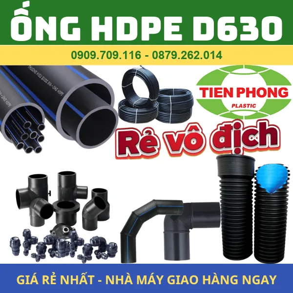 ỐNG NHỰA HDPE PHI 630 TIỀN PHONG
